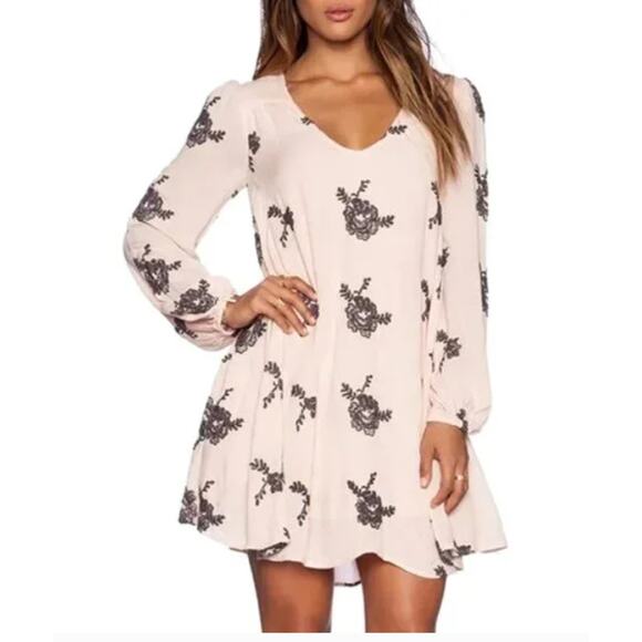 Free People Emma Floral Mini Dress - Romantic Boho - S/P - Picture 1 of 10